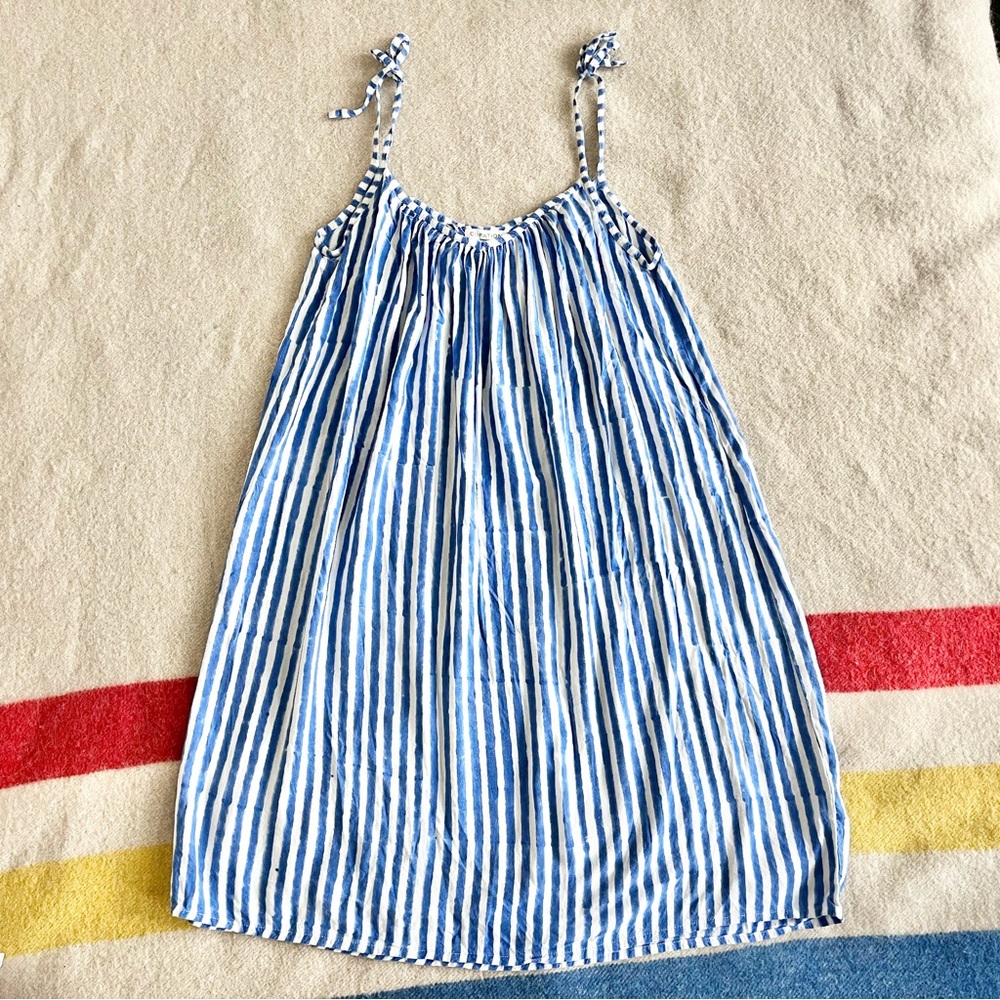 Emerson Fry blue block print striped dress - Picture 3 of 8